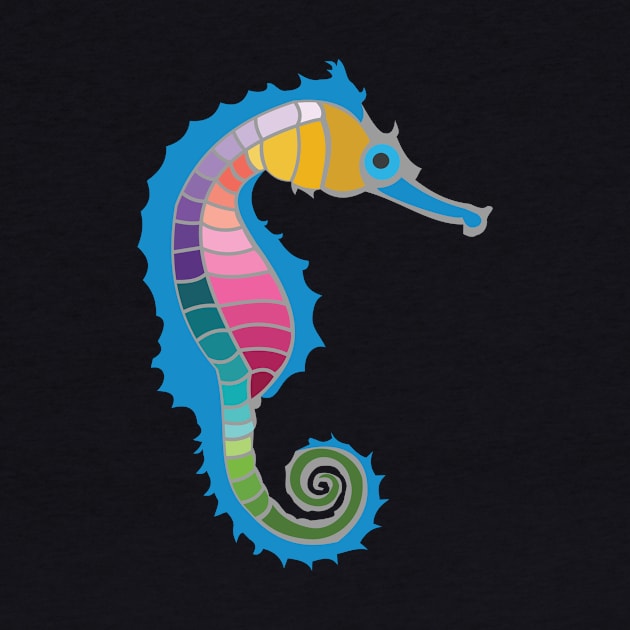 Rainbow Seahorse by evisionarts